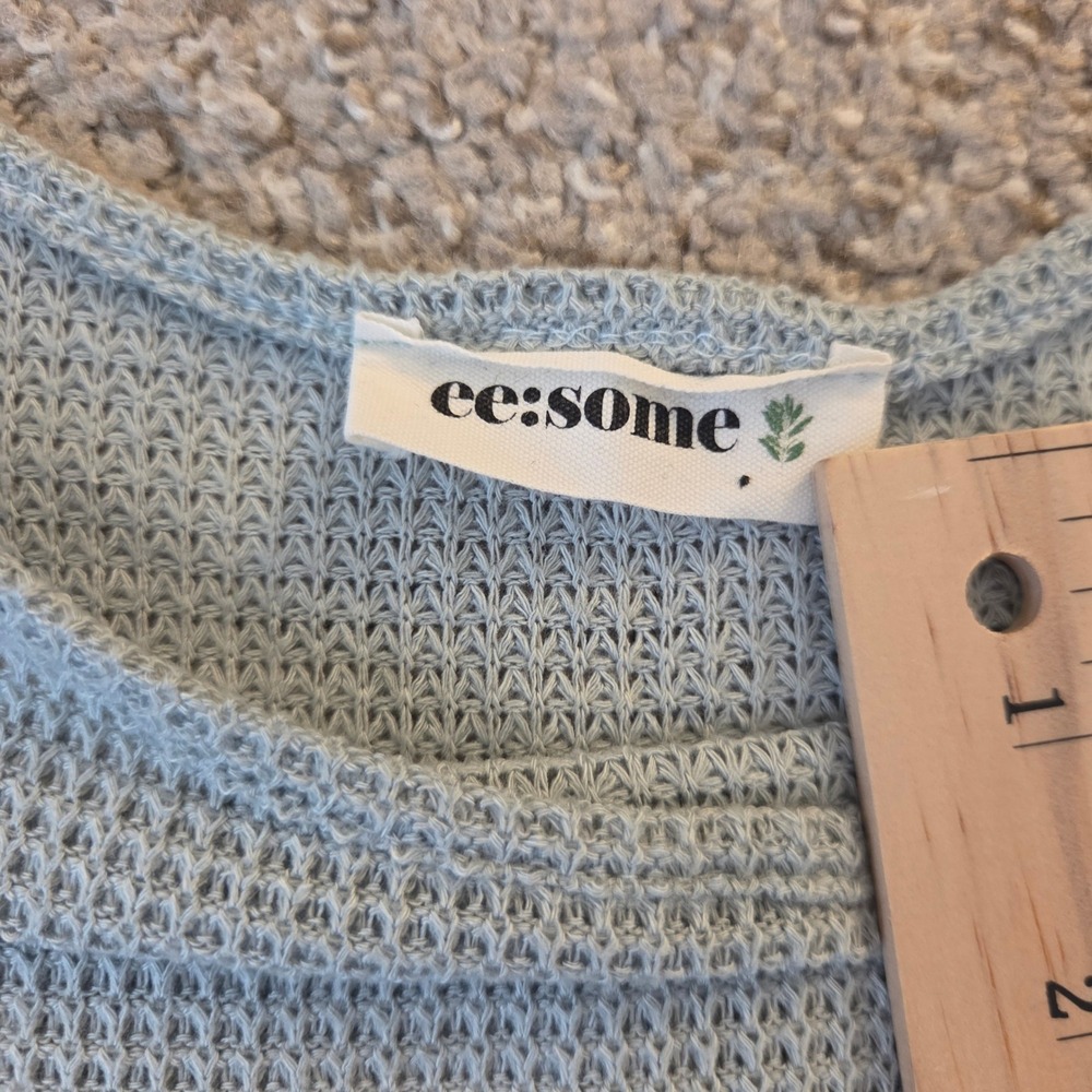 Ee:some Women Sage Green Waffle Knit Cold‎ Shoulder Top Size M - Picture 5 of 10